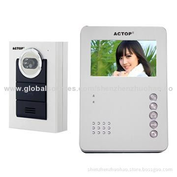 Cheapest 4.3-inch Wire Video Intercom System for Villa, Clear Voice and Image